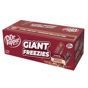 Kisko Dr. Pepper Soda Flavored Giant Freeze Ice Pops 5.5oz 27ct